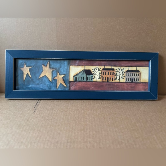 (4) Vintage Primitive Art Wall Pieces - Picture 5 of 5